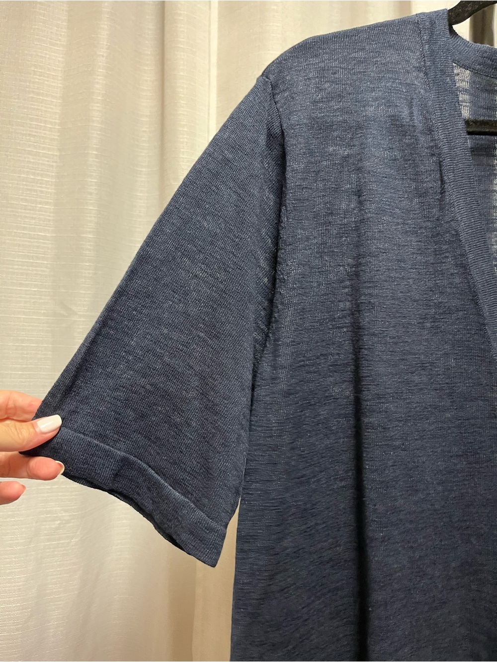 J Jill Womens Sweater Blue Cardigan Tunic Linen Blend NWT | size XL - Picture 2 of 4